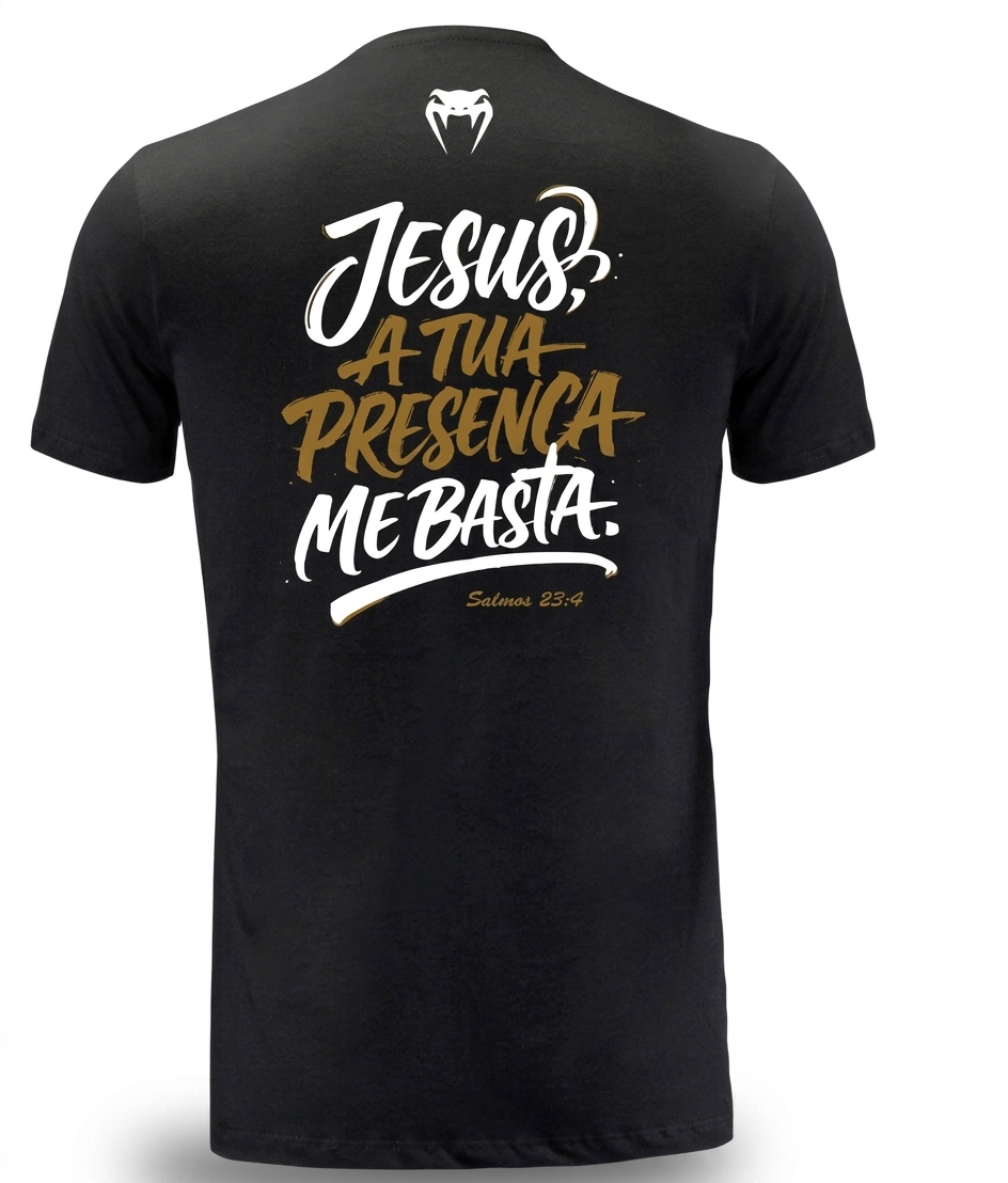 Camiseta Venum Jiu-Jitsu com Cristo - Jesus, a Tua Presença me Basta