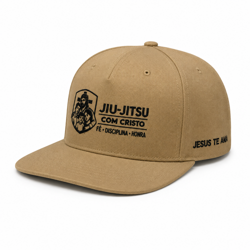 Boné Jiu-Jitsu com Cristo - Bege