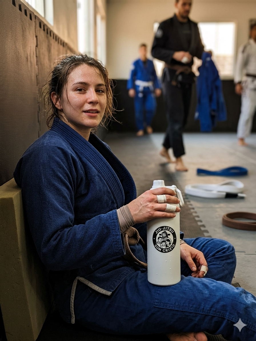 Garrafa Térmica Jiu-Jitsu com Cristo