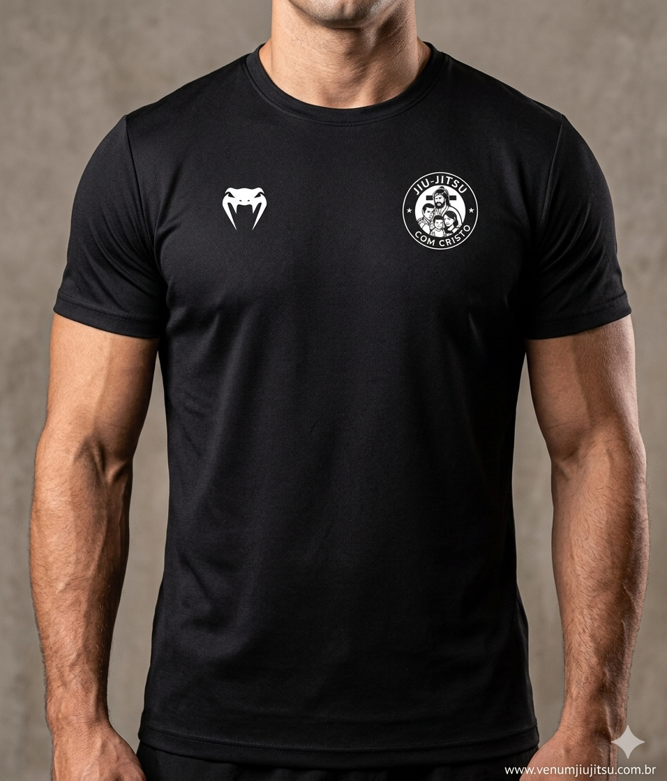 Camiseta Venum Jiu-Jitsu com Cristo - Jesus, a Tua Presença me Basta