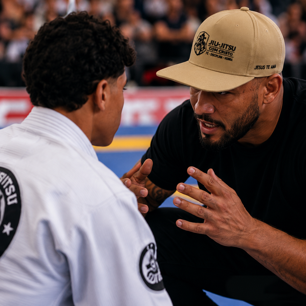Boné Jiu-Jitsu com Cristo - Bege
